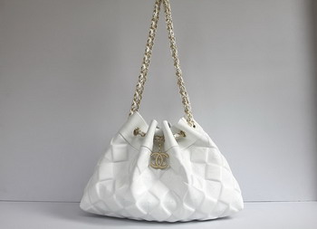 7A Discount Chanel Cambon Quilted Lambskin Shoulder Bags 46988 White